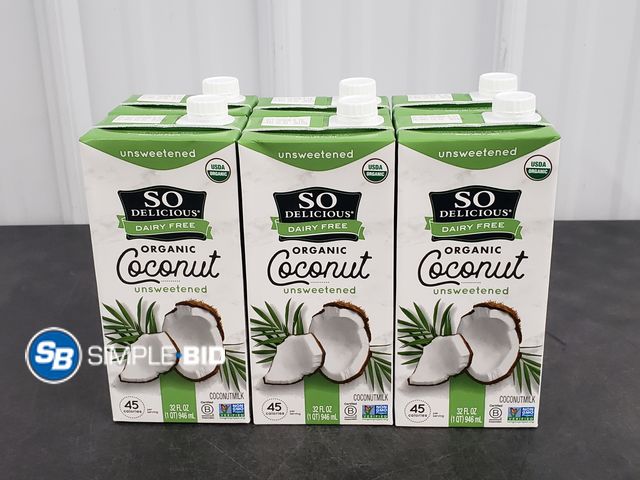 Lot 58-60904 - Lot of (6) SO Organic Coconut unsweetened coco milk - unopened - out of box - best by 10/26