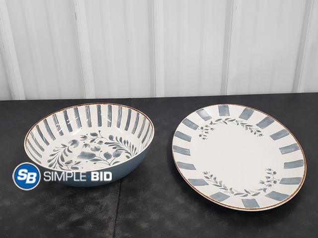 Lot 58-41347 - Lot of (2) New Better Homes and Gardens Serving Tray and Bowl