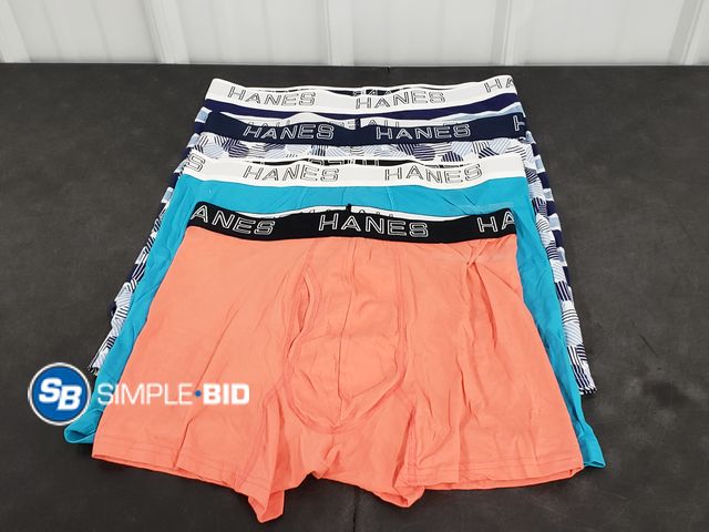 Lot 58-39740 - MEN'S Hanes Boxers - SIZE XL - 4 pairs - unworn - out of package