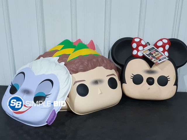 Lot 58-32847 - Lot of (5) POP MASKS -- minnie mouse - ELF - and more