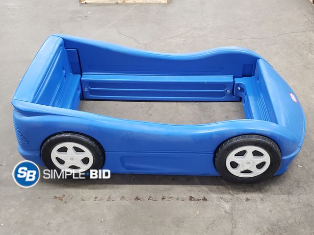 Lot 58-67061 - Blue Little Tykes Car Toddler Bed - Used But in Good Condition