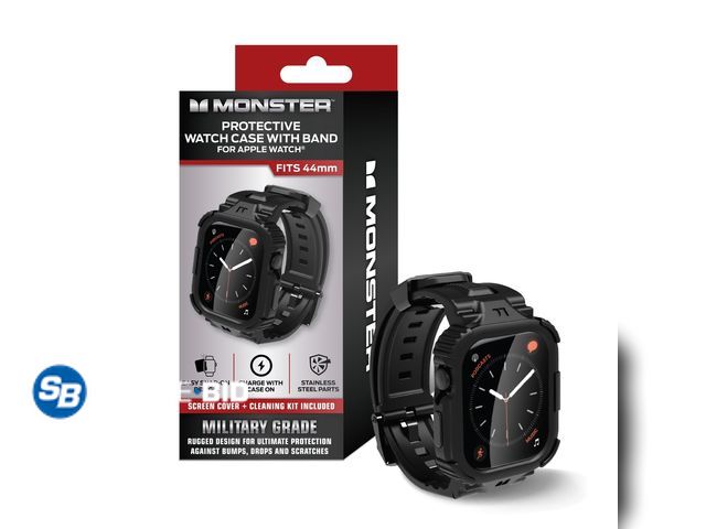 Lot 58-58056 - New Monster Rugged Smart Watch Band Compatible with Apple Watch, Military Grade Protective Case with...