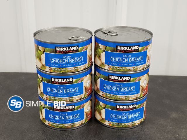 Lot 58-29901 - Lot of (6) Kirkland Chunk Chicken Breast 12.5 oz cans - unopened