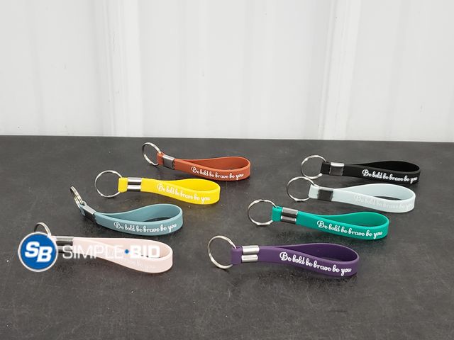 Lot 58-74140 - Lot of (8) New Silicone Keychains -- Be Bold Be Brave Be you - variety of colors