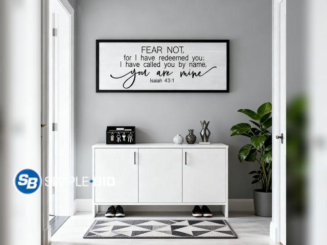 Lot 58-41819 - New Fear Not for I Have Redeemed You Sign Framed Wall Art, 40''×15'' Rustic Religious Christian Isai...