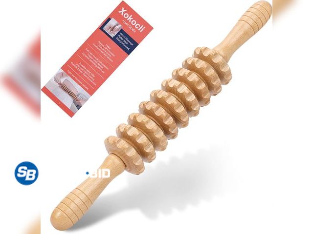 Lot 58-63279 - New Xokocli Wood Cellulite Massage Tool Wood Therapy Massage Tools Body Roller Fascia Blaster Lympha...