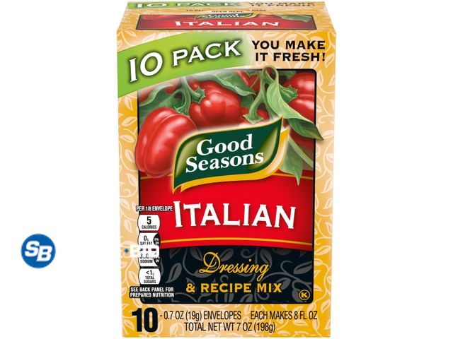 Lot 58-67882 - Good Seasons Italian Dressing &amp; Recipe Seasoning Mix, 10 ct Packets - unopened - expired