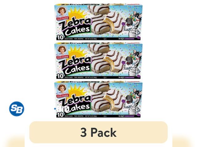 Lot 58-72511 - Lot of (3)  Snack Cakes, Little Debbie Family Pack ZEBRA® cakes - unopened - expired