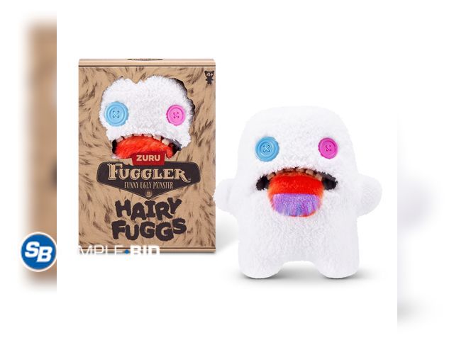 Lot 58-60826 - New Fuggler Hairy Fuggs 9 inch (Oogah Boogah - Hairy Tongue), Ugly Monster Stuffed Animal Toy by ZUR...