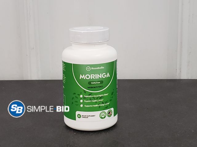 Lot 58-67830 - Rosabella Moringa 100% Pure Maximum Potency Supplement (60) Capsules, Sealed Bottle BB-6/2027
