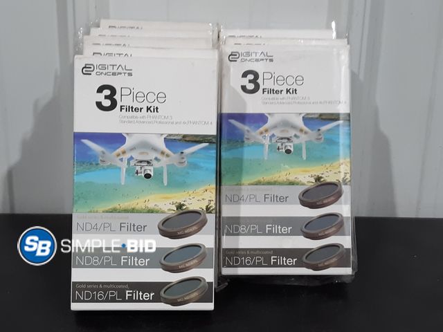 Lot 58-28549 - Lot of (8) New Digital Concepts 3 Piece Kits ND4/PL filter