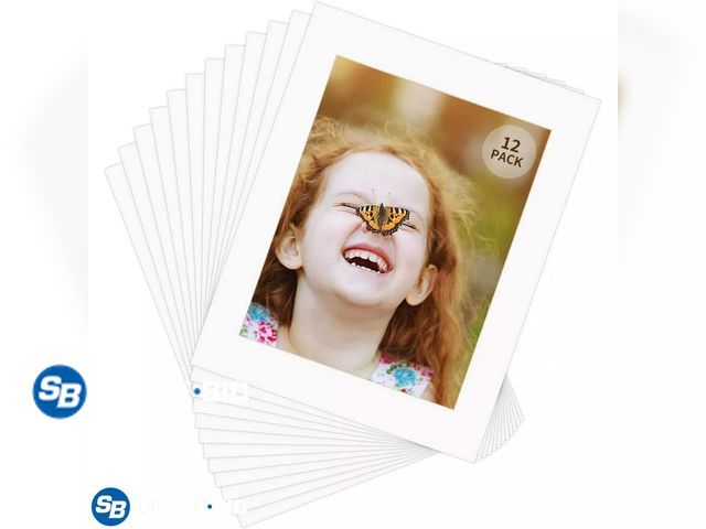 Lot 58-27940 - Set of 36, -- 3 Boxes of 12 with 11x14 White Picture Mats -Core Bevel Cut Frame Mattes for 8.5x11 Pi...