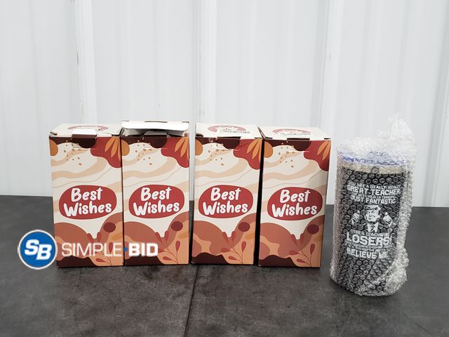 Lot 58-53408 - Lot of (7) New- 20oz Funny Teacher Tumbler Cup -- You are a Really Really GREAT TEACHER! The Best, R...