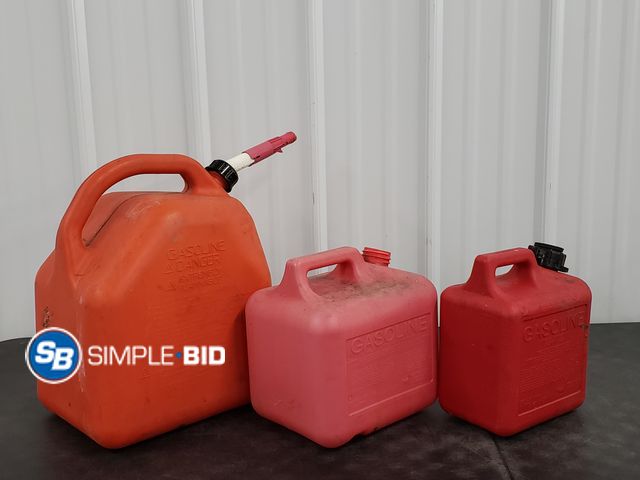 Lot 58-50392 - Lot of (3) Gas cans - used but in good condition