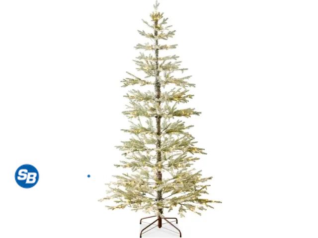Lot 58-32125 - New Best Choice Products 4.5ft Pre-Lit Flocked Sparse Christmas Tree w/ 100 2-in-1 LEDs, Cordless Co...