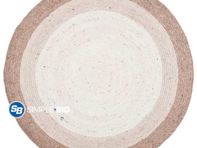 Lot 58-28688 - New SAFAVIEH Braided Nazca Solid Bordered Area Rug, Beige/Ivory, 8' x 8' Round (still in packaging)