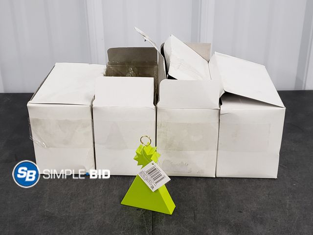 Lot 58-29945 - Lot of (24) New GREEN Party Hat Plastic Balloon Weights 4 boxes of 6