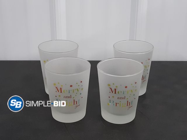Lot 58-36480 - Lot of (4) Merry and Bright by Fiesta glassware - in good condition