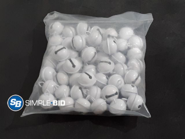 Lot 58-28603 - White Jingle Bells for Crafts - Estimate of 50 - Unused