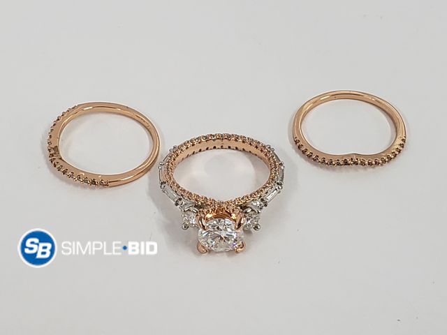 Lot 58-67838 - Rose Gold Fashion 3-Pc Layered Ring Set - Approx Size 8