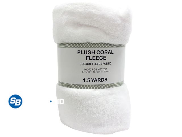 Lot 58-21650 - New Shason Textile 58/60" Wide Solid AntiPill Fleece 1.5 Yard Precut Fabric, White