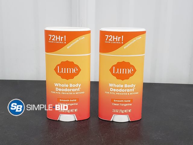 Lot 58-70430 - Lot of (2) New LUME Whole Body Deodorant - for pits, privates and beyond 2.6 oz each