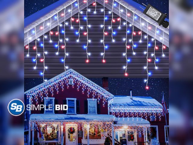 Lot 58-39152 - 2-Pack of Hanging Lights - Red, White and Blue - appears unused