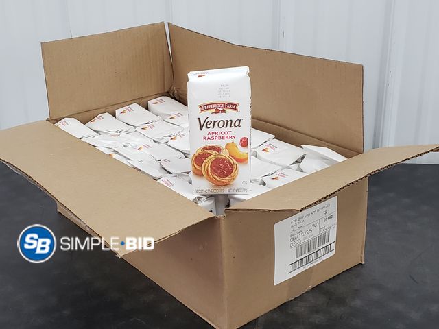 Lot 58-84051 - BOX of (24) Pepperidge Farm Verona Apricot Raspberry - 18 cookies in each bag - unopened - expired