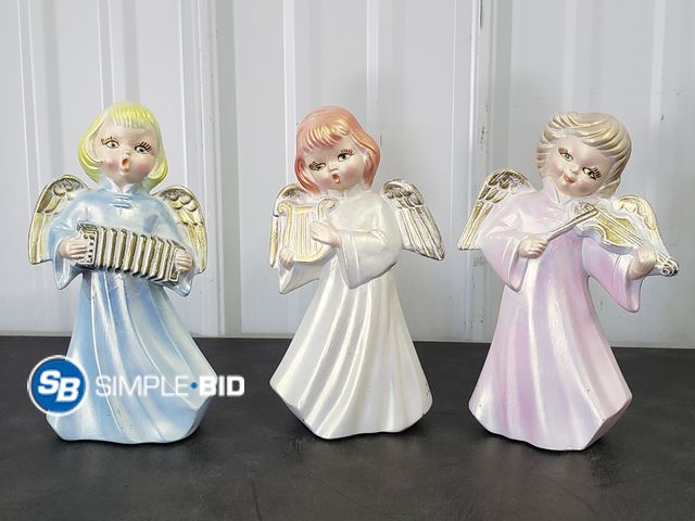 Lot 58-84428 - Set of (3) 9" Tall Ceramic Angels