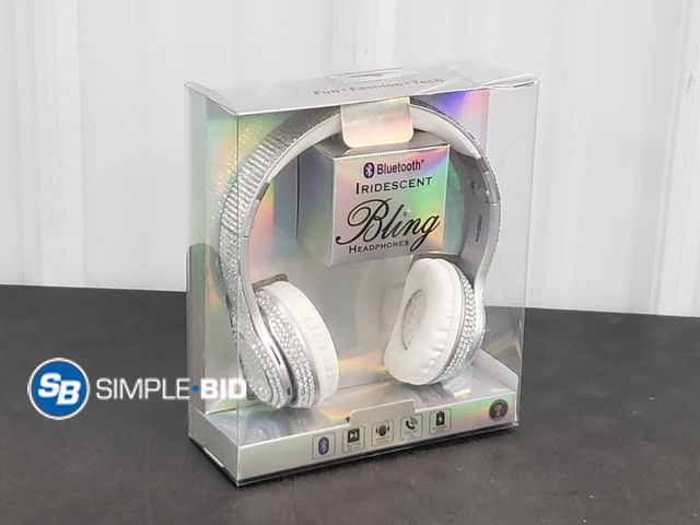 Lot 58-77074 - Bluetooth Iridesdent Bling Headphones-In Box
