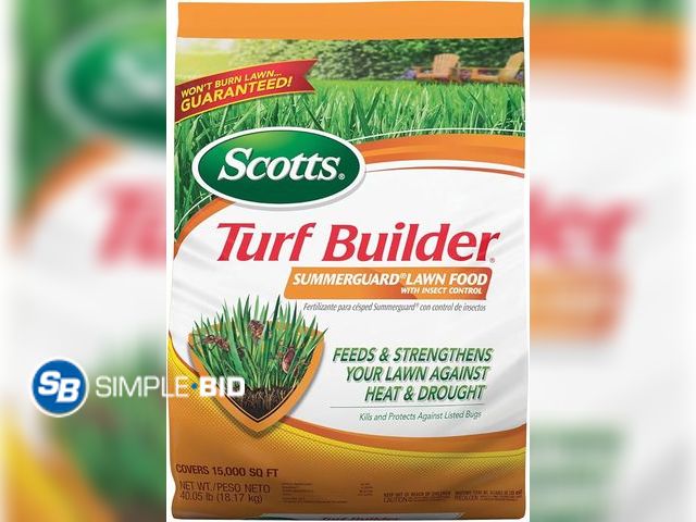Lot 58-34316 - Scotts Turf Builder SummerGuard Lawn Food with Insect Control, Fertilizer and Insect Killer, 15,000 ...