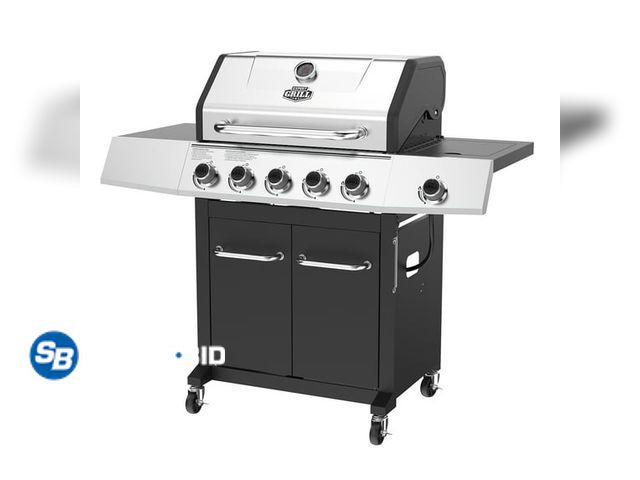 Lot 58-39230 - Expert Grill 5-Burner Propane Gas Grill with Wheels and Side Burner, Stainless Steel - built out of ...