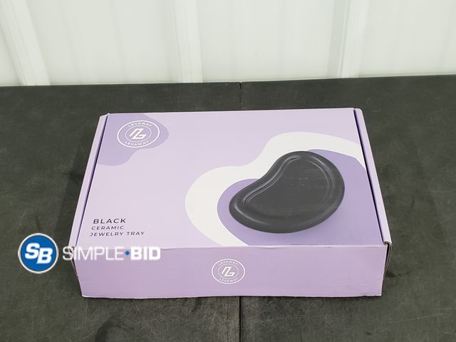 Lot 58-39166 - Black Ceramic Jewelry Tray - 9 1/2" x 6" - Appears Unused