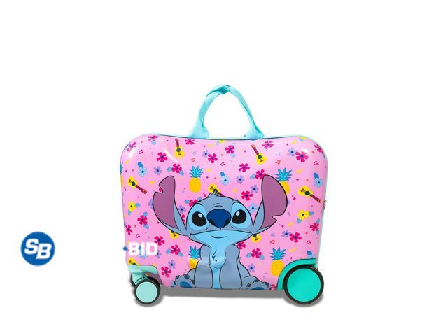 Lot 58-58516 - New Kid's Disney Lilo and Stitch Floral Character Ride On Scooter Hardside Luggage for Boys and Girl...
