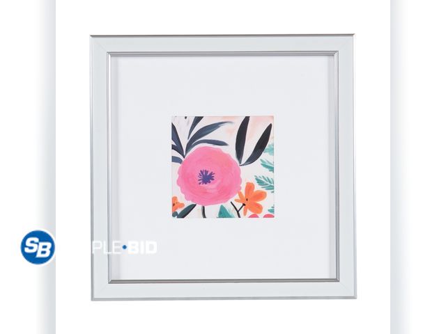 Lot 58-21627 - Lot of (3) New DesignOvation 8x8 Matted for 4x4 White/Silver Decorative Tabletop Picture Frames