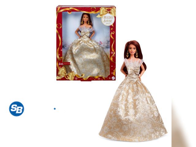 Lot 58-58091 - New Barbie Signature 2025 Holiday Barbie Fashion Doll, Seasonal Collector, Dark Brown Hair with Silv...
