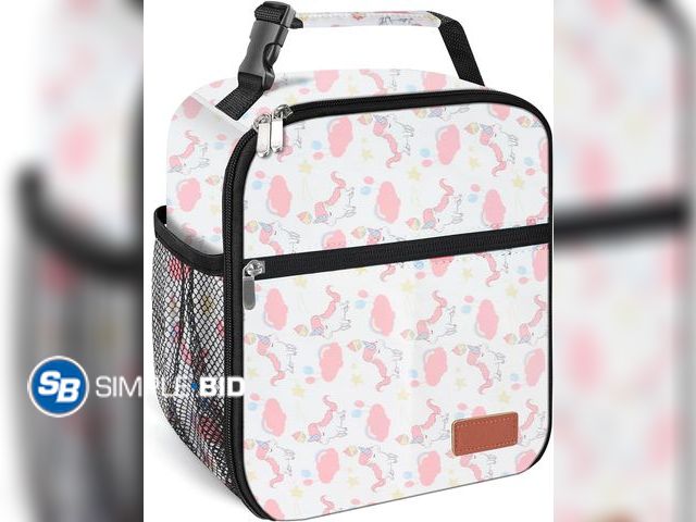 Lot 58-41145 - New Lunch Box for Men &amp; Women Durable Lunch Bag for Adults Reusable Small Lunchbox White Unicorn