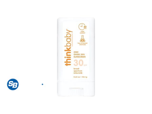 Lot 58-72787 - New Thinkbaby, Zinc Oxide 20% Sunscreen Stick, SPF 30+, Water Resistant