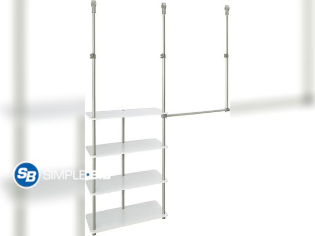 Lot 58-32121 - New ClosetMaid 55300 Closet Maximizer with (4) Shelves &amp; Double Hang Rod, Tool Free Add On Unit,...