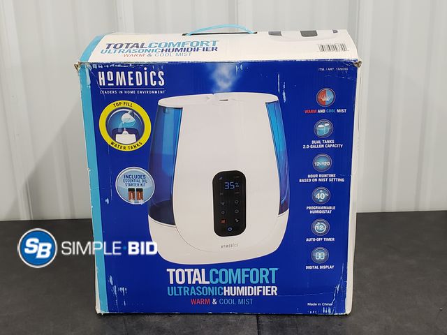 Lot 58-60471 - Homedics Total Comfort ultrasonic Humidifer warm and cool mist - appears unused