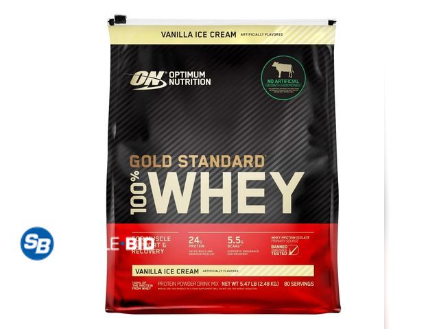 Lot 58-51080 - New Optimum Nutrition Gold Standard 100% Whey Protein Vanilla Ice Cream 80 Servings