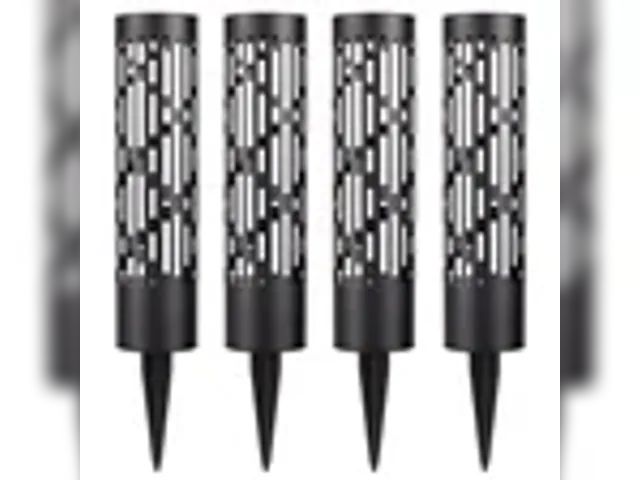 Lot 58-84064 - New Solar Rotating Solar Bollard Lights, 4-pack