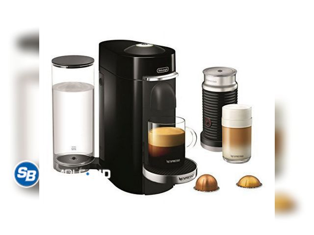 Lot 58-32445 - Nespresso VertuoPlus Deluxe Coffee and Espresso Maker by De'Longhi with Aeroccino, Black - appears u...