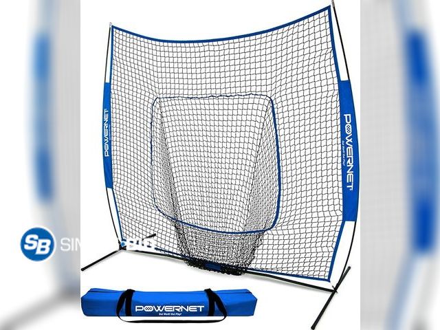 Lot 58-29371 - PowerNet Baseball Softball Practice Net 7x7 with Baseball Accessories for Practice Pitching, Batting...