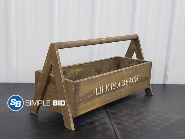 Lot 58-60361 - Decorative Wooden Table Decor -- Life is a BEACH - approx. 23" x 14" - in good condition