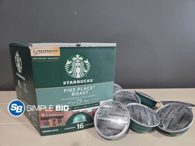 Lot 58-74986 - Starbucks Pike Place Roast Coffee Nespresso Vertuo 16 Capsules 7.05 oz