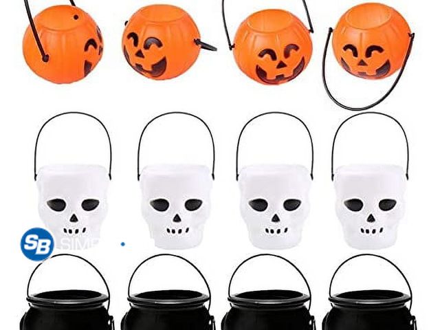Lot 58-36689 - Lot of (3) New Packages of  12Pcs Mini Halloween Pumpkin Bucket Plastic Candy Bowl, Novelty Children...