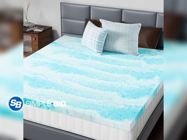 Lot 58-51371 - New CONCETTA 2 inch King Size Memory Foam Mattress Topper with Cooling Gel, Pressure Relief for Back...