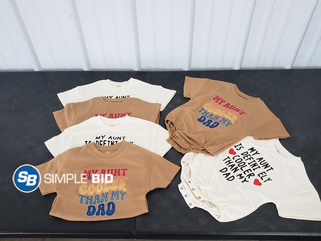 Lot 58-66450 - Lot of (6) New My Aunt is Cooler than my DAD onsies - size 6-12 months - Super Cute