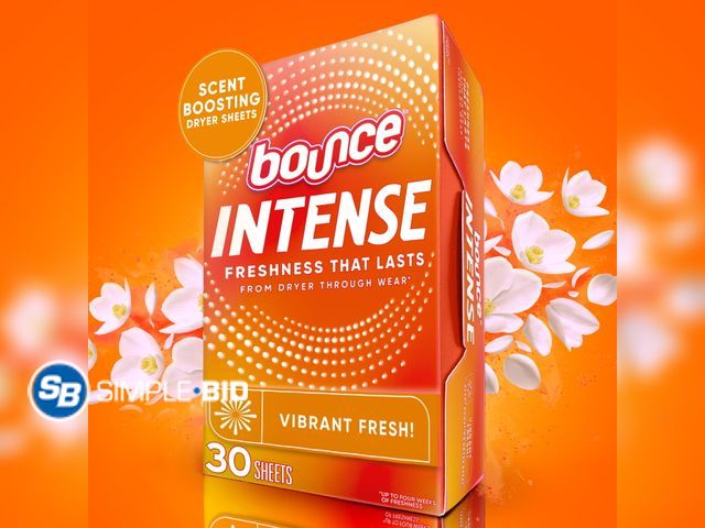 Lot 58-58013 - New Bounce Intense Scent Boosting Dryer Sheets, Vibrant Fresh Scent, 30 Count